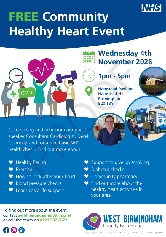Free community healthy heart event poster